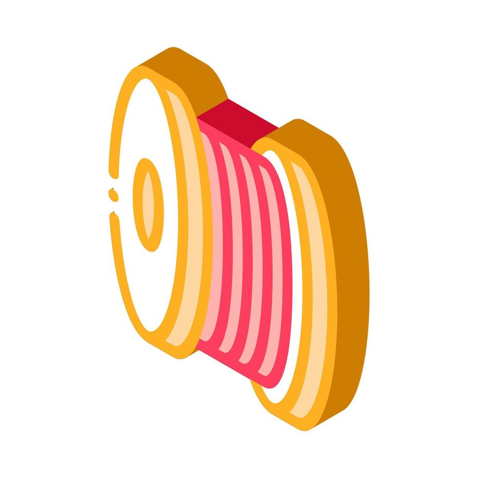 bobbin fiber isometric icon vector illustration color