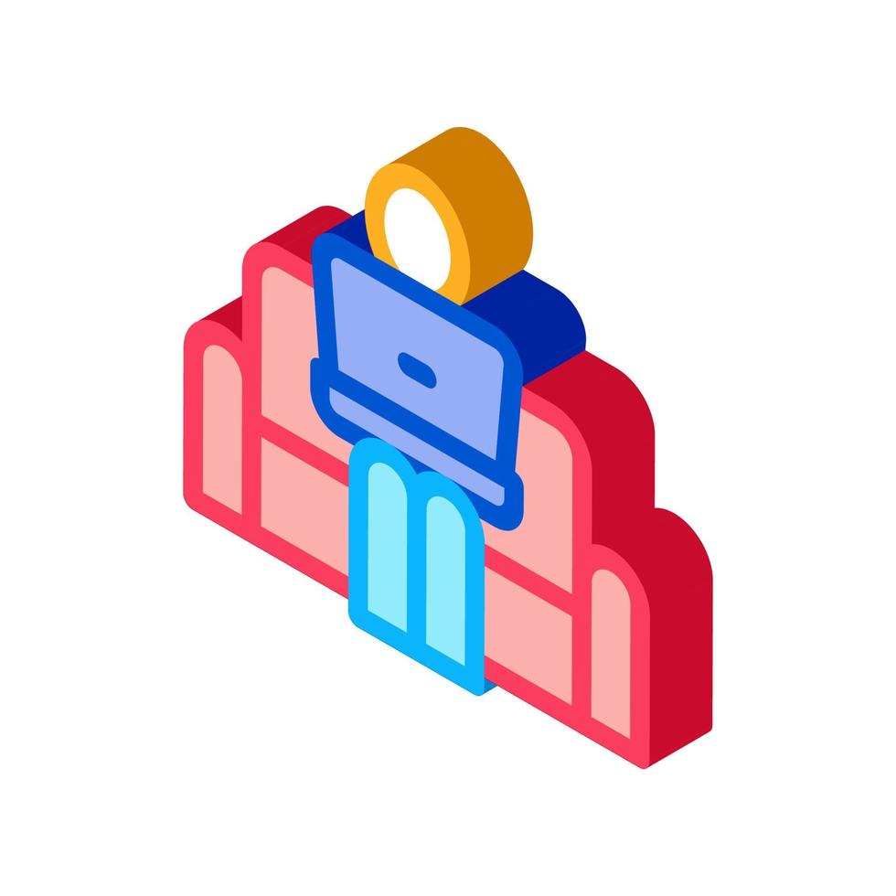 remote work on home couch isometric icon vector illustration