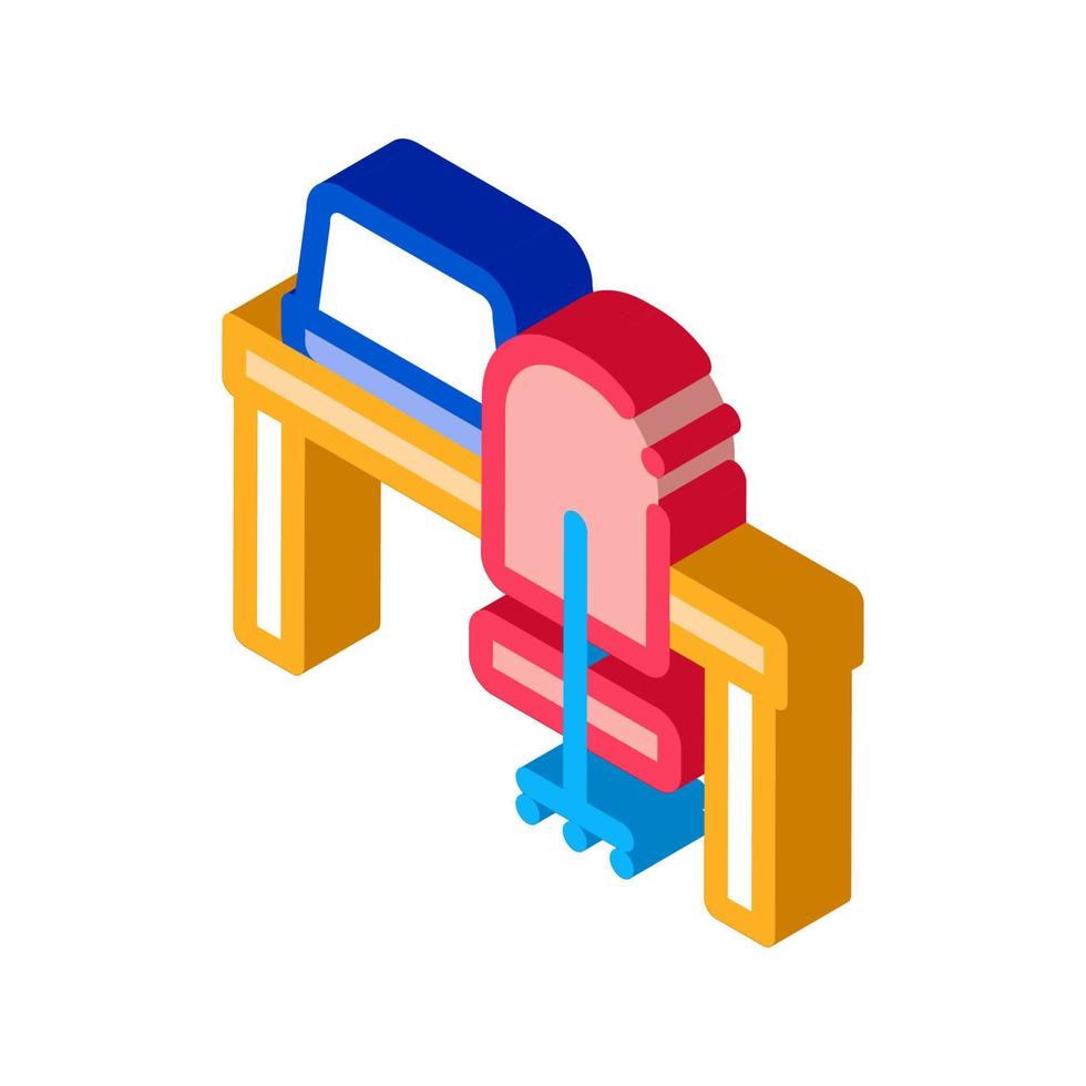 workplace table and chair isometric icon vector illustration