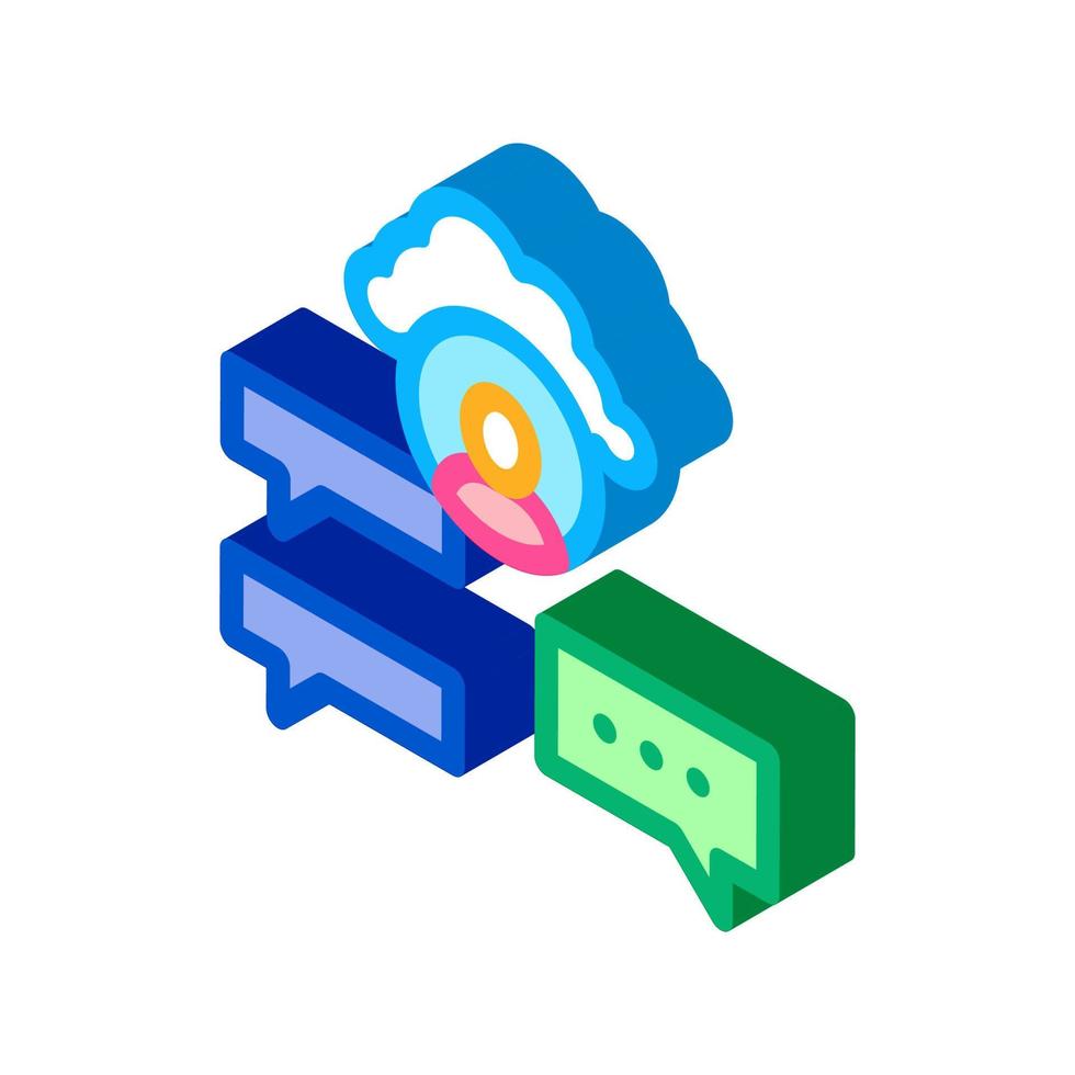 cloud storage and sms identity isometric icon vector illustration