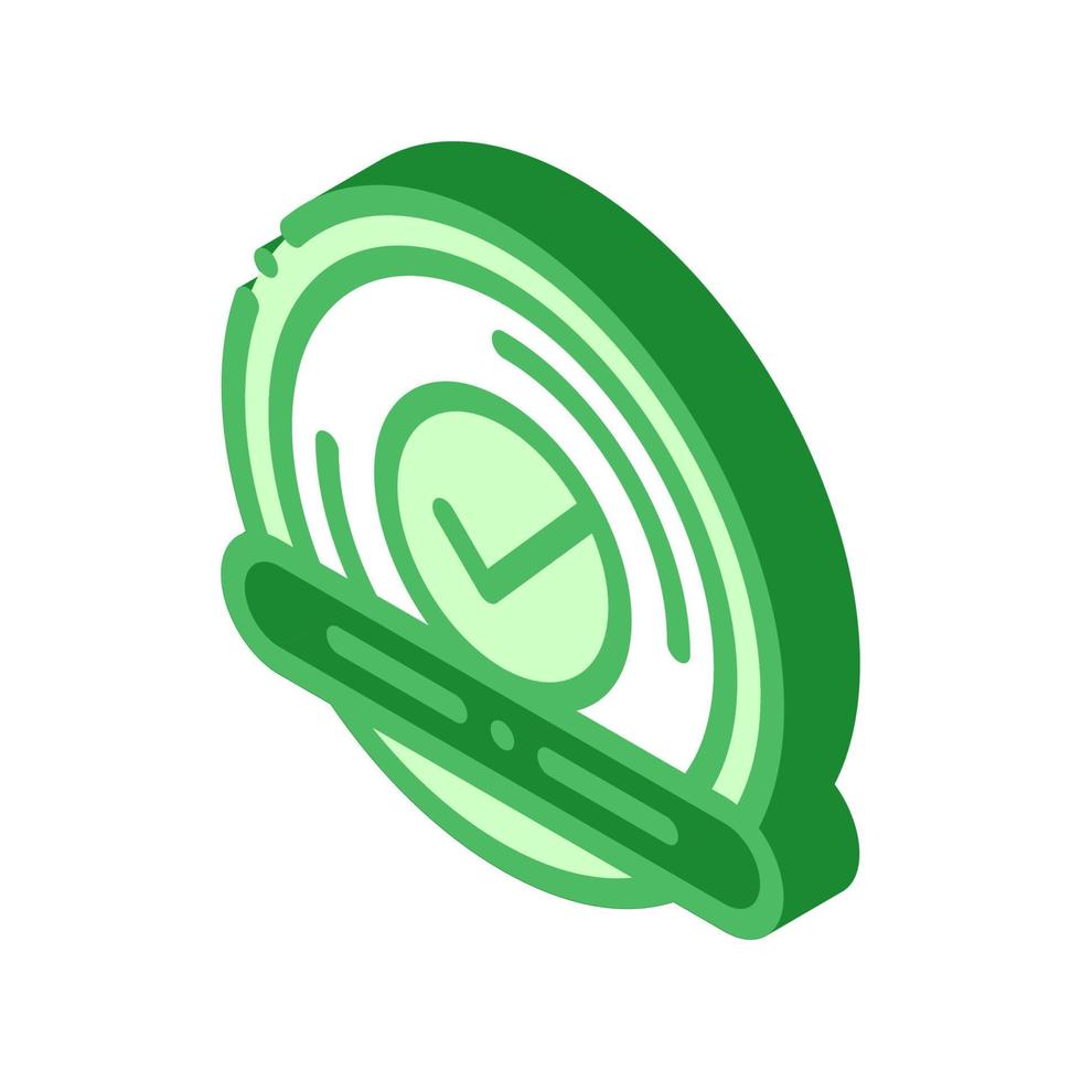 Approved Button With Text Element isometric icon vector