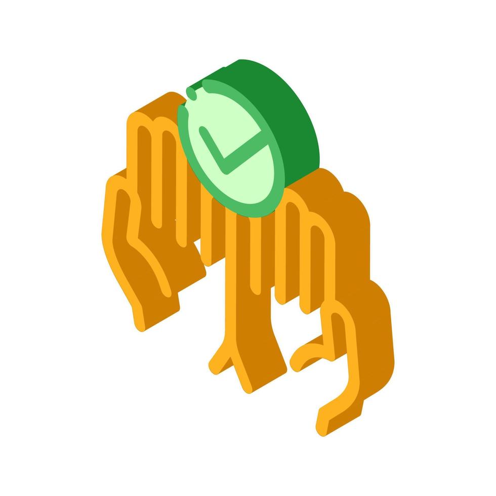 Hands Fingers Palms Up Approved Mark isometric icon vector