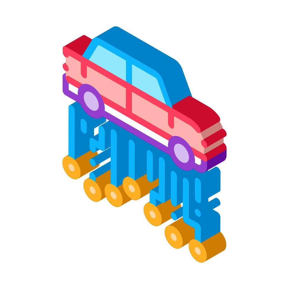 car electronic system isometric icon vector illustration