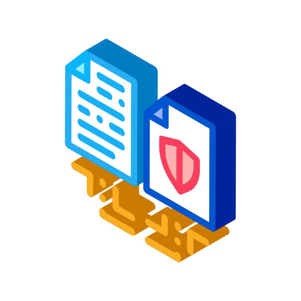 document safety isometric icon vector illustration color