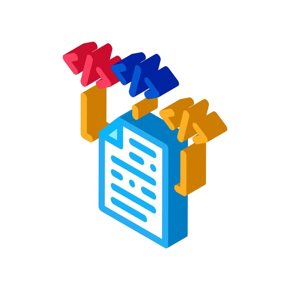 programming code file isometric icon vector illustration