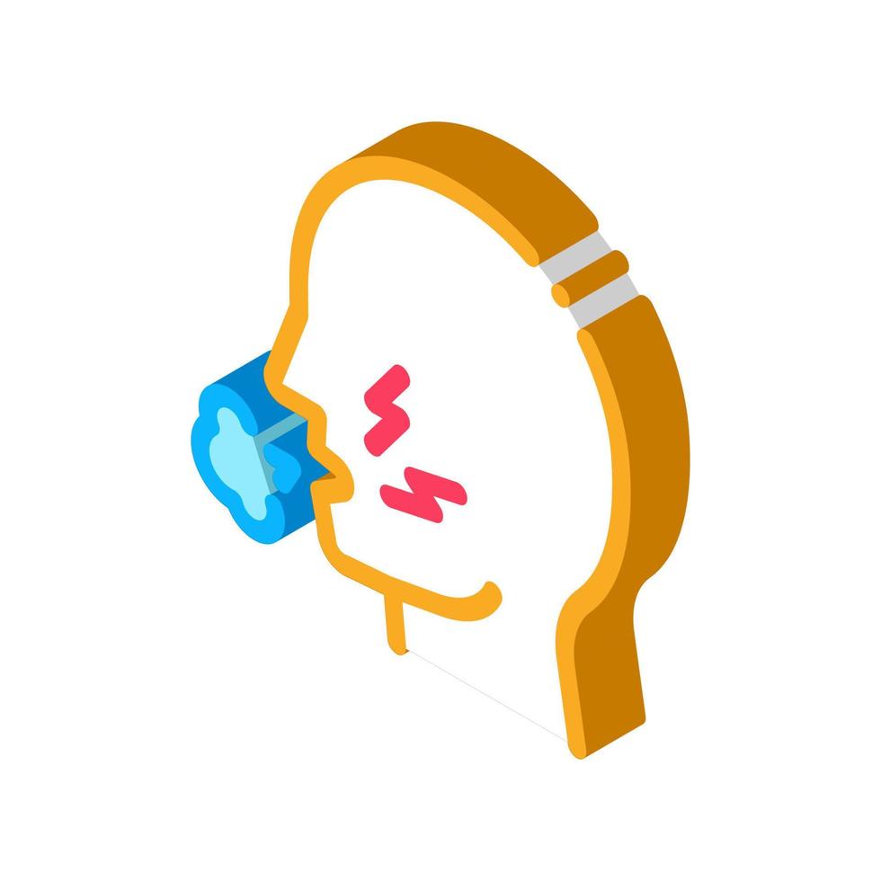 cough asthma isometric icon vector illustration color