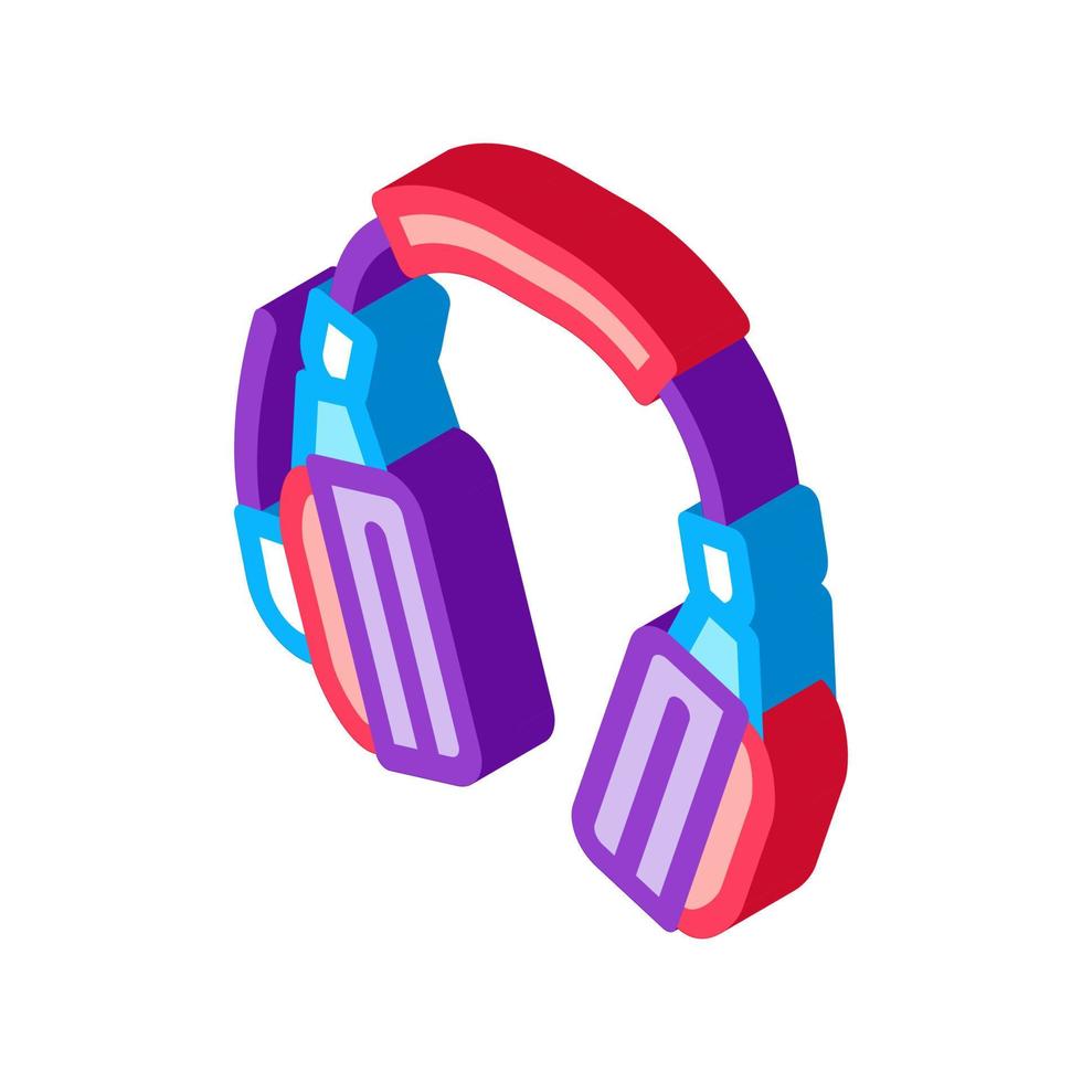 auriculares accesorios isométrica icono vector ilustración color