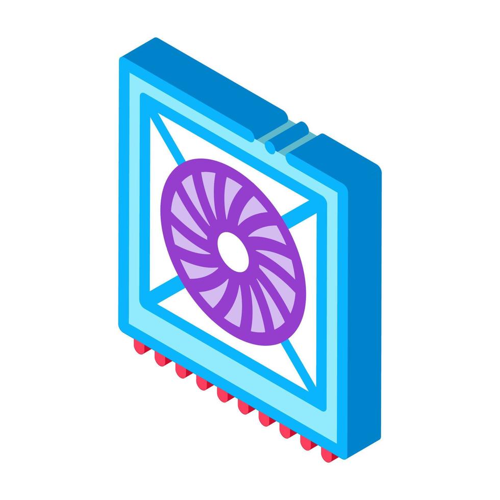 ventilador del sistema componente de la computadora icono isométrico ilustración vectorial vector