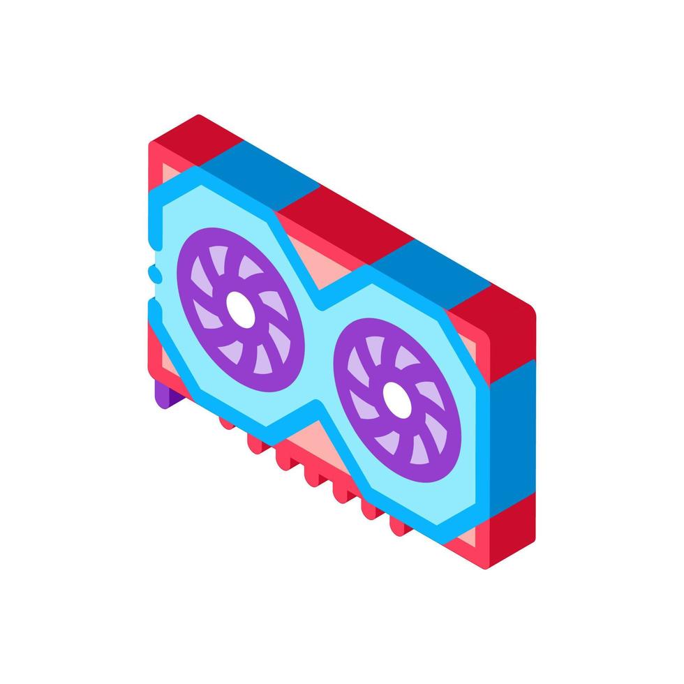video adapter isometric icon vector illustration color