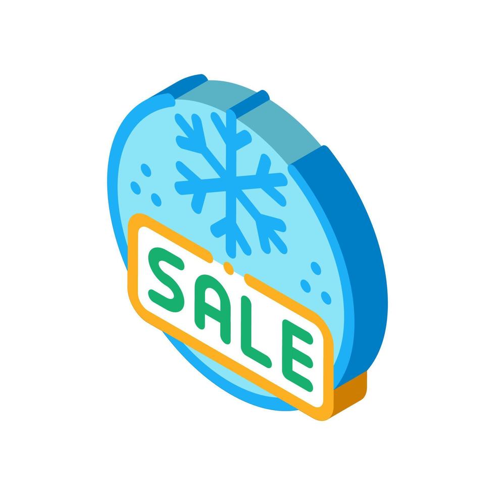 winter christmas sale discount isometric icon vector illustration