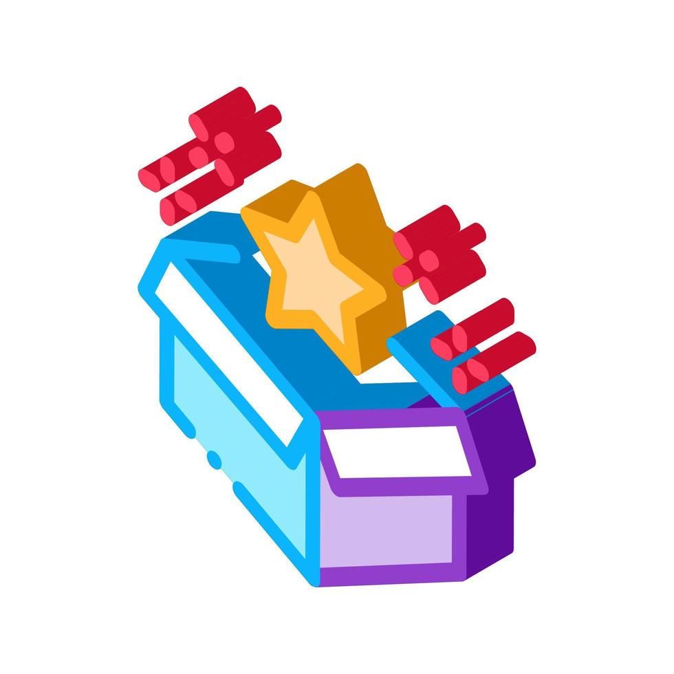 Star Bonus Box isometric icon vector illustration