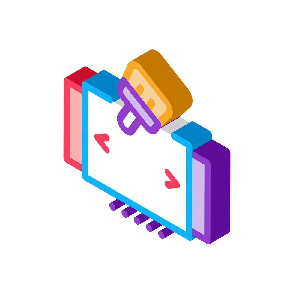 painting and drawing web site page isometric icon vector illustration