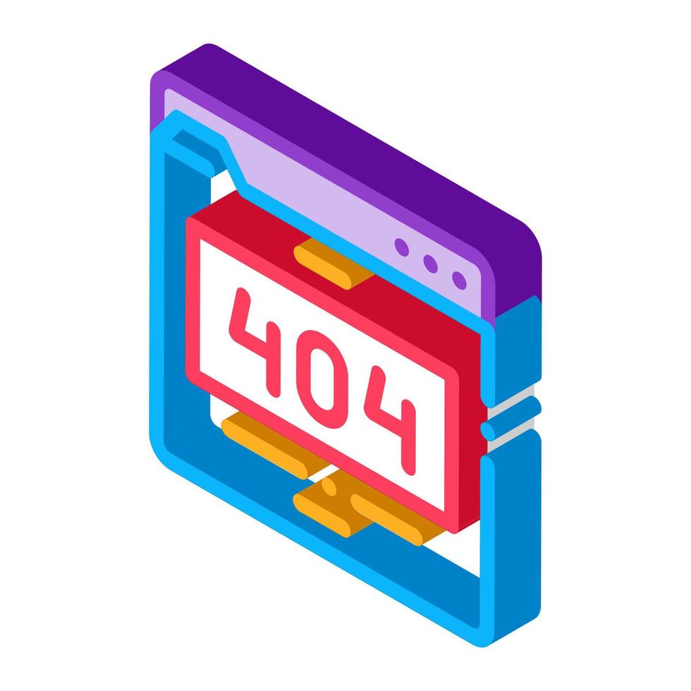 error web site page isometric icon vector illustration