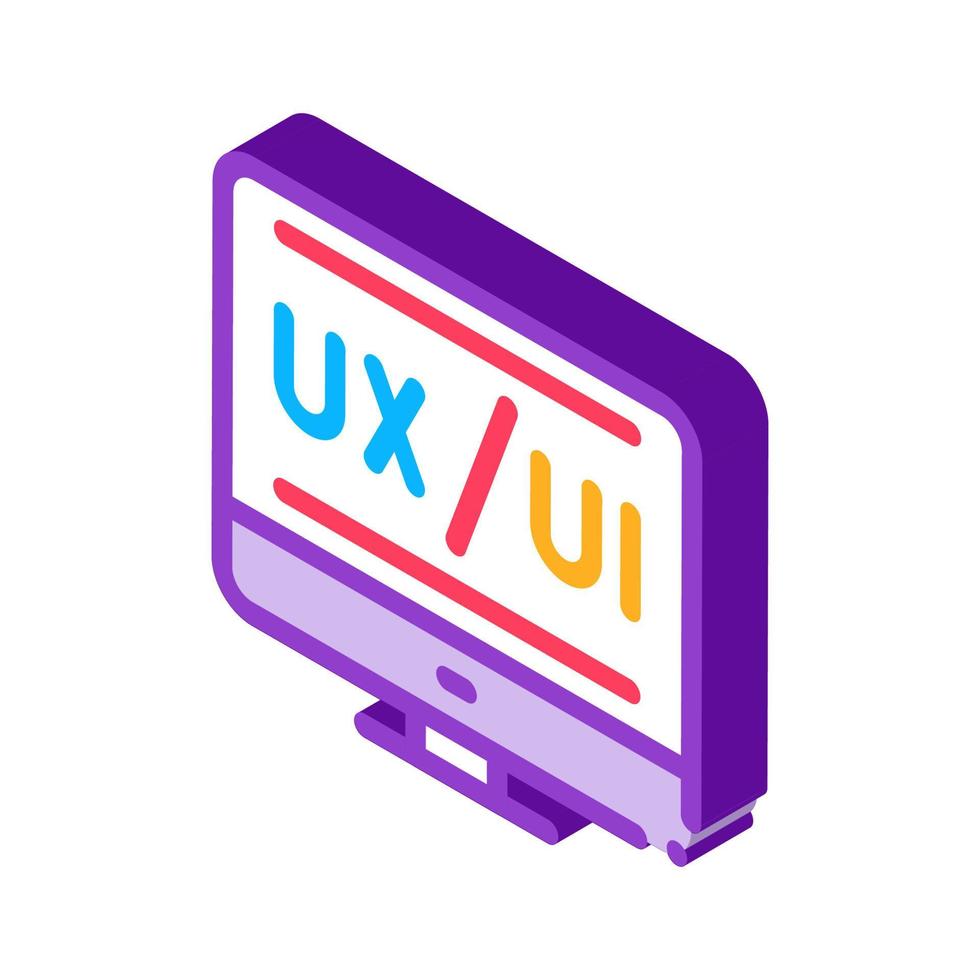 ux ui diseño icono isométrico ilustración vectorial vector