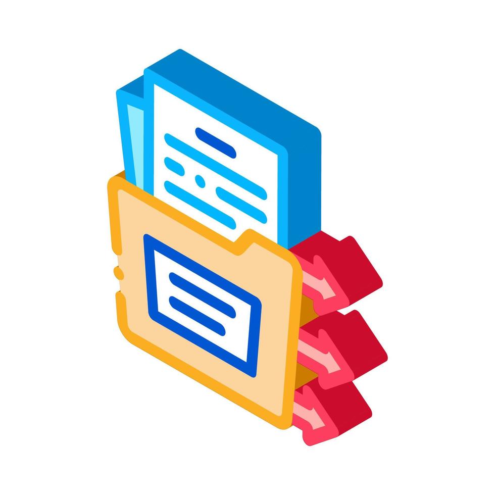 document in folder isometric icon vector illustration