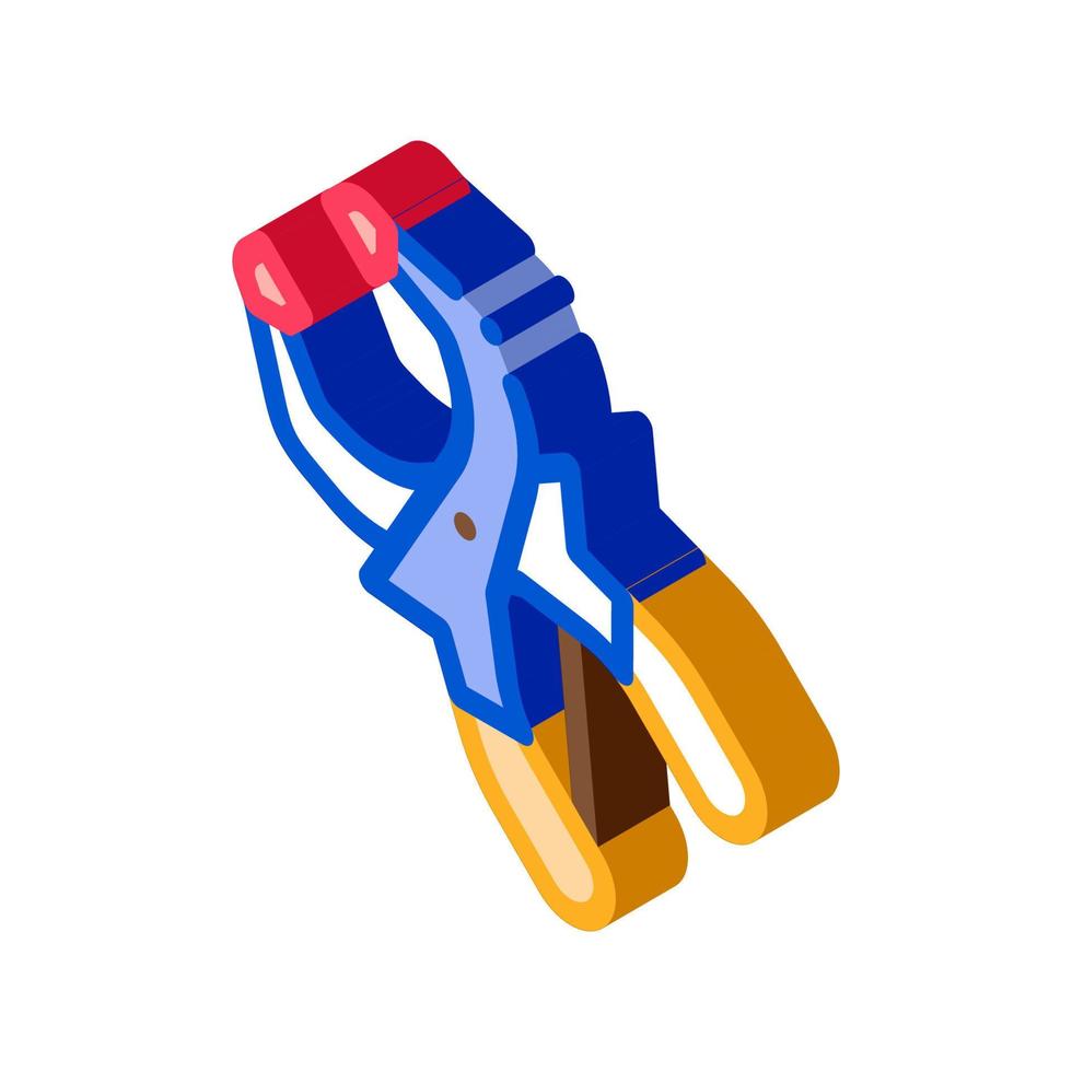 clamp worker tool isometric icon vector illustration