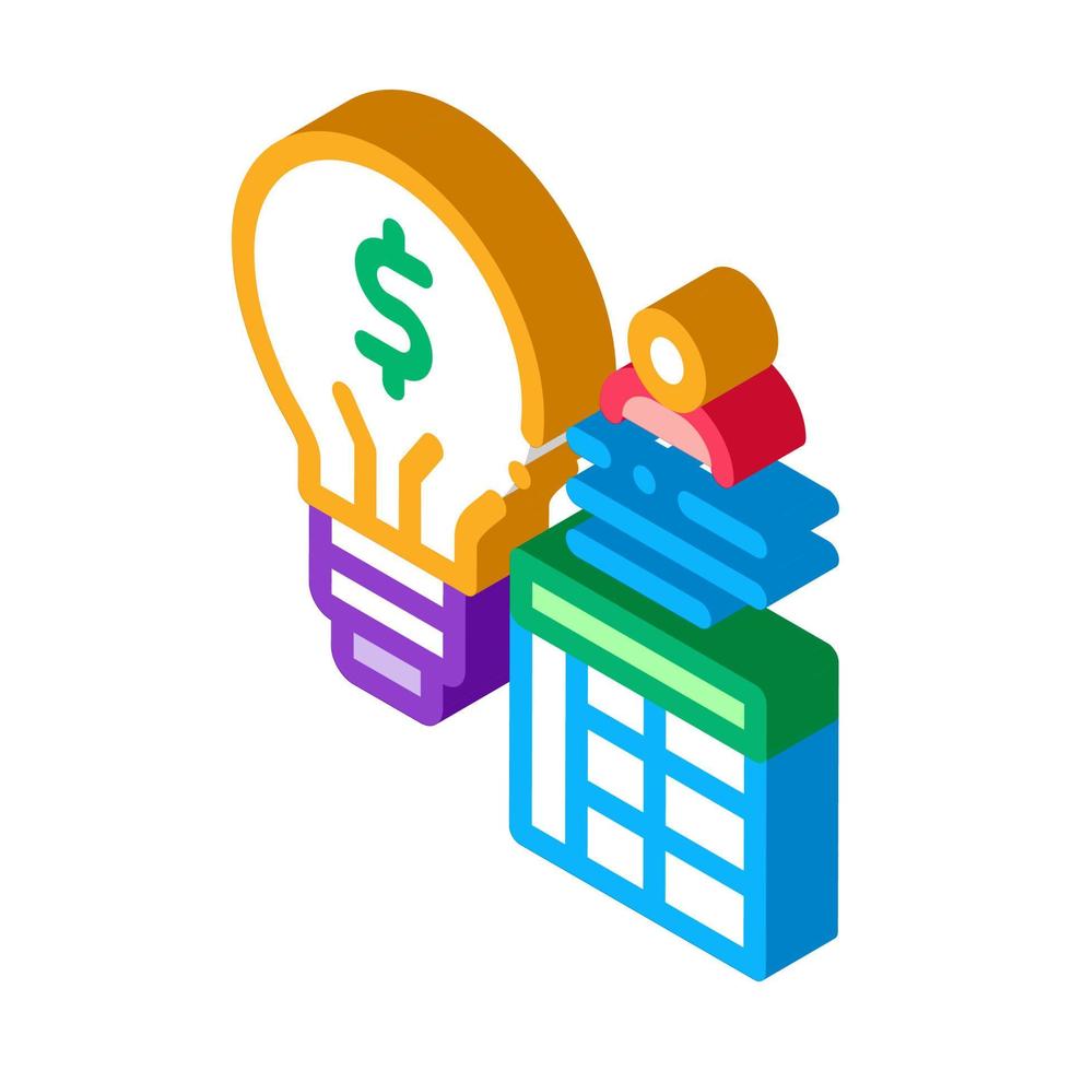 business idea isometric icon vector illustration color