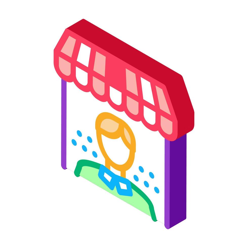 shop manager isometric icon vector illustration color