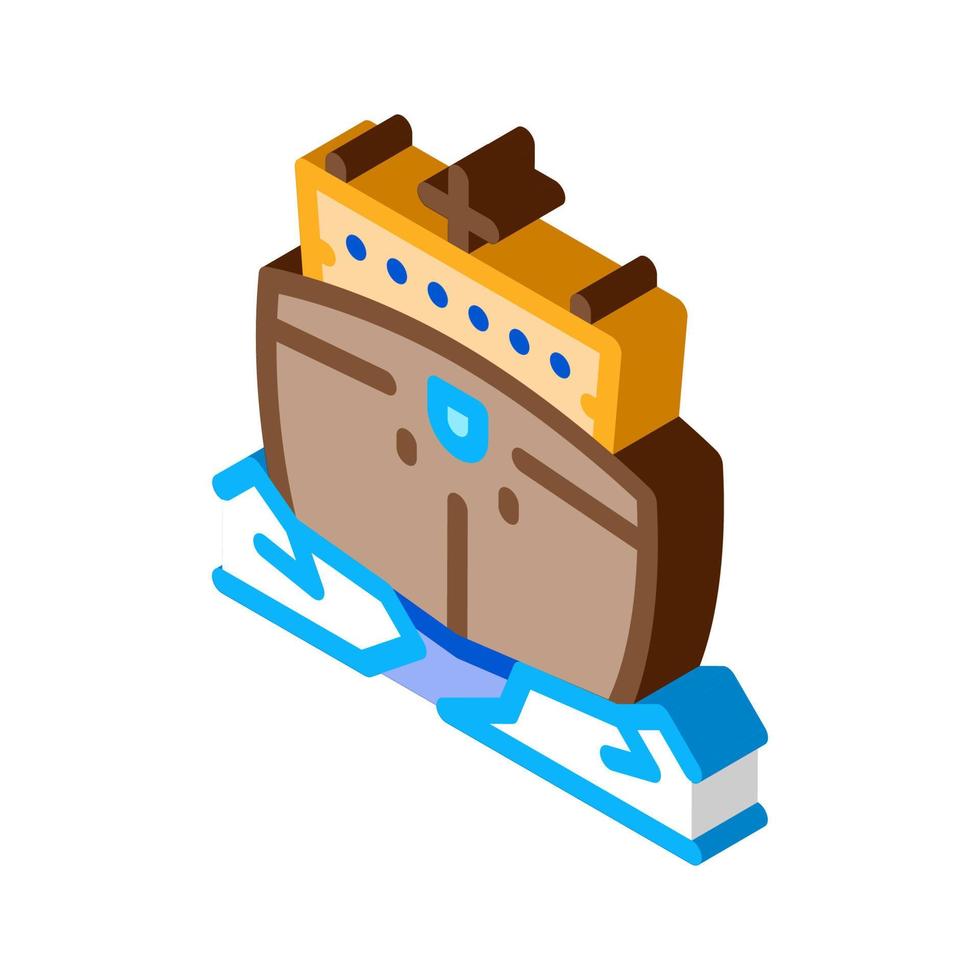 icebreaker ship isometric icon vector illustration color
