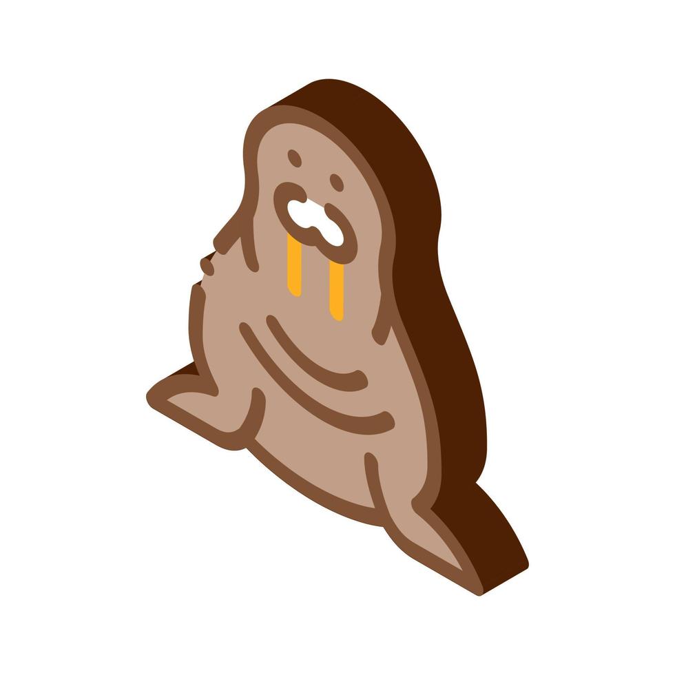 walrus animal isometric icon vector illustration color