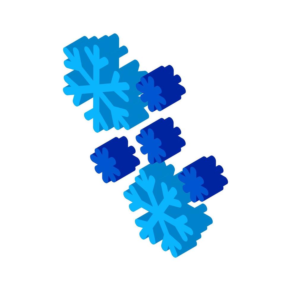 color de ilustración de vector de icono isométrico de copos de nieve