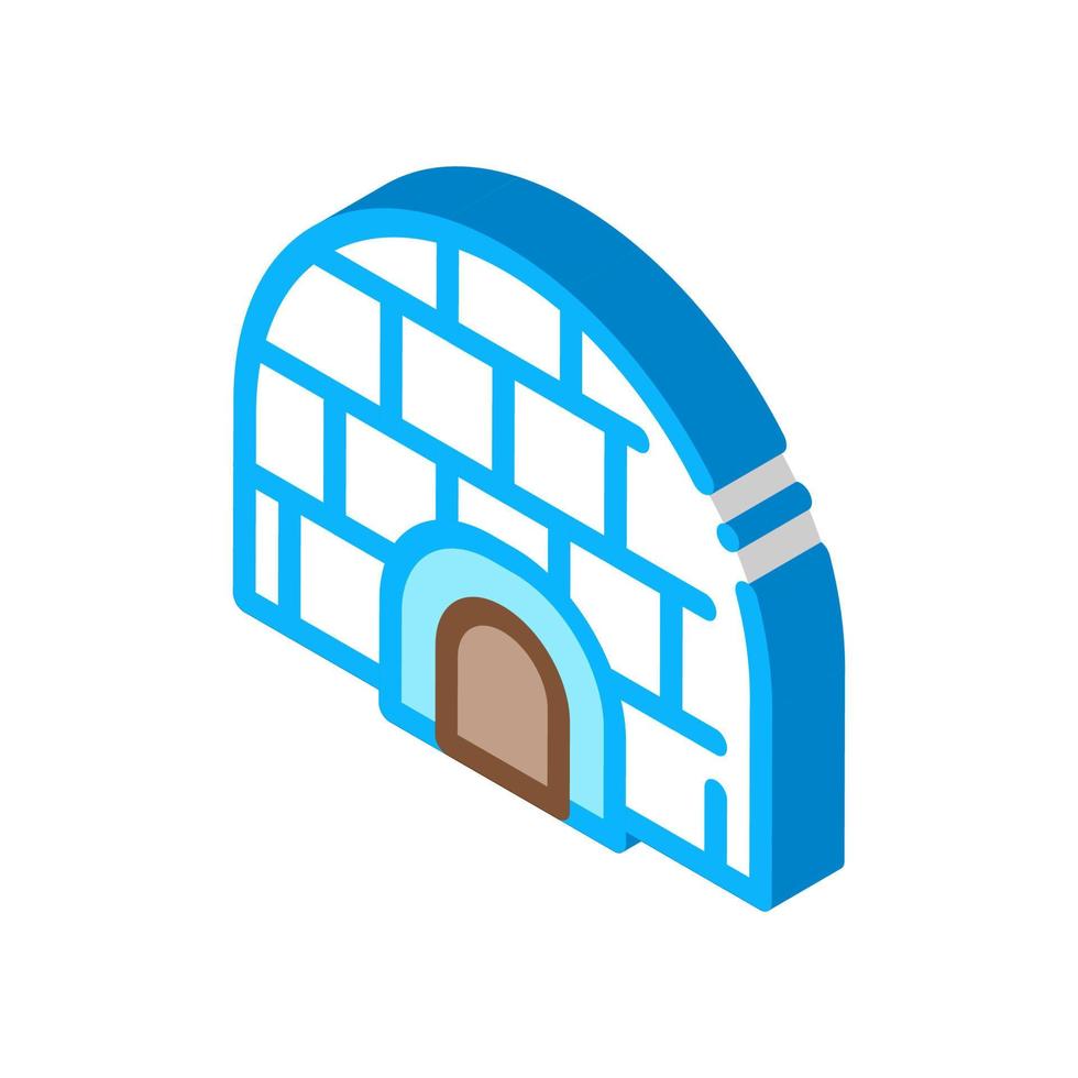 igloo icehouse isometric icon vector illustration color