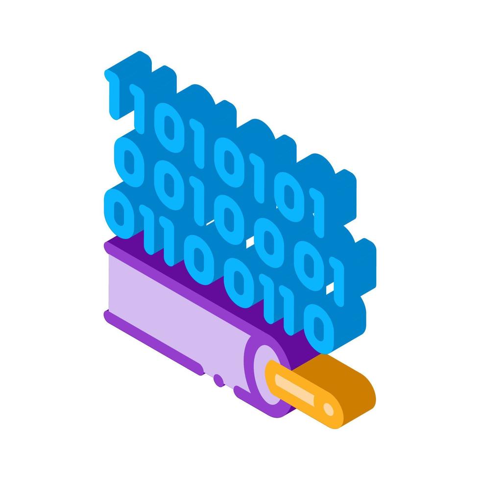 cable de transferencia de datos icono isométrico ilustración vectorial vector