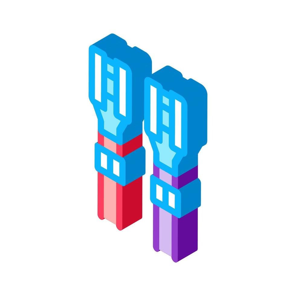 electrical cables with contacts isometric icon vector illustration