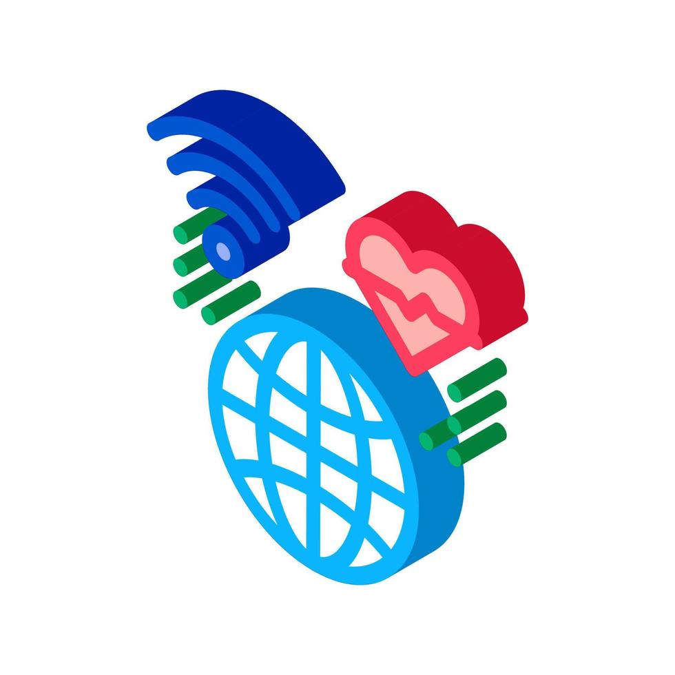 internet distance medical consultation isometric icon vector illustration