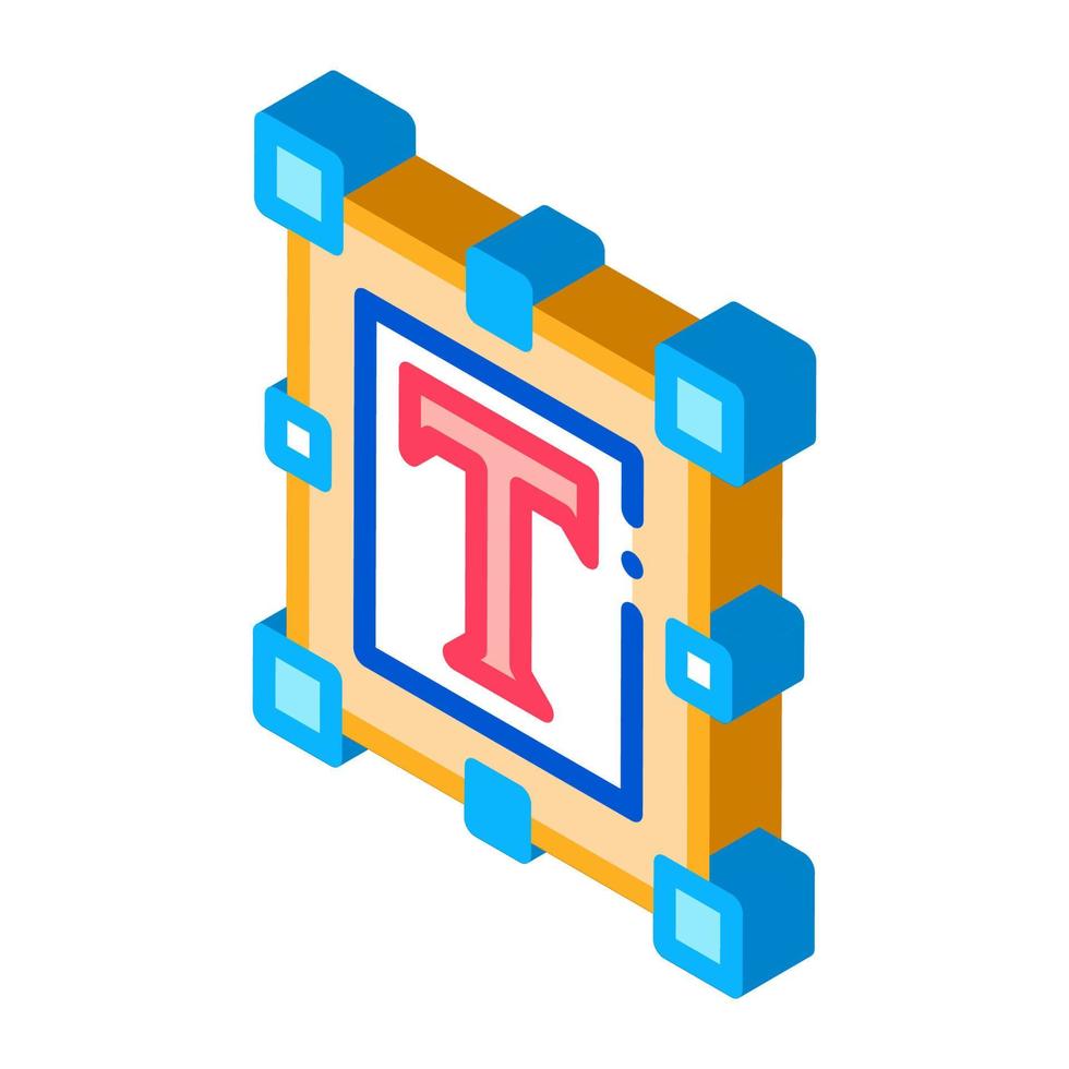 text design isometric icon vector illustration color