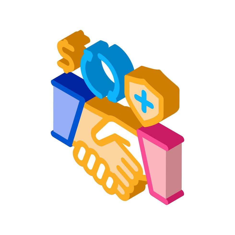 health insurance buy handshake isometric icon vector illustration
