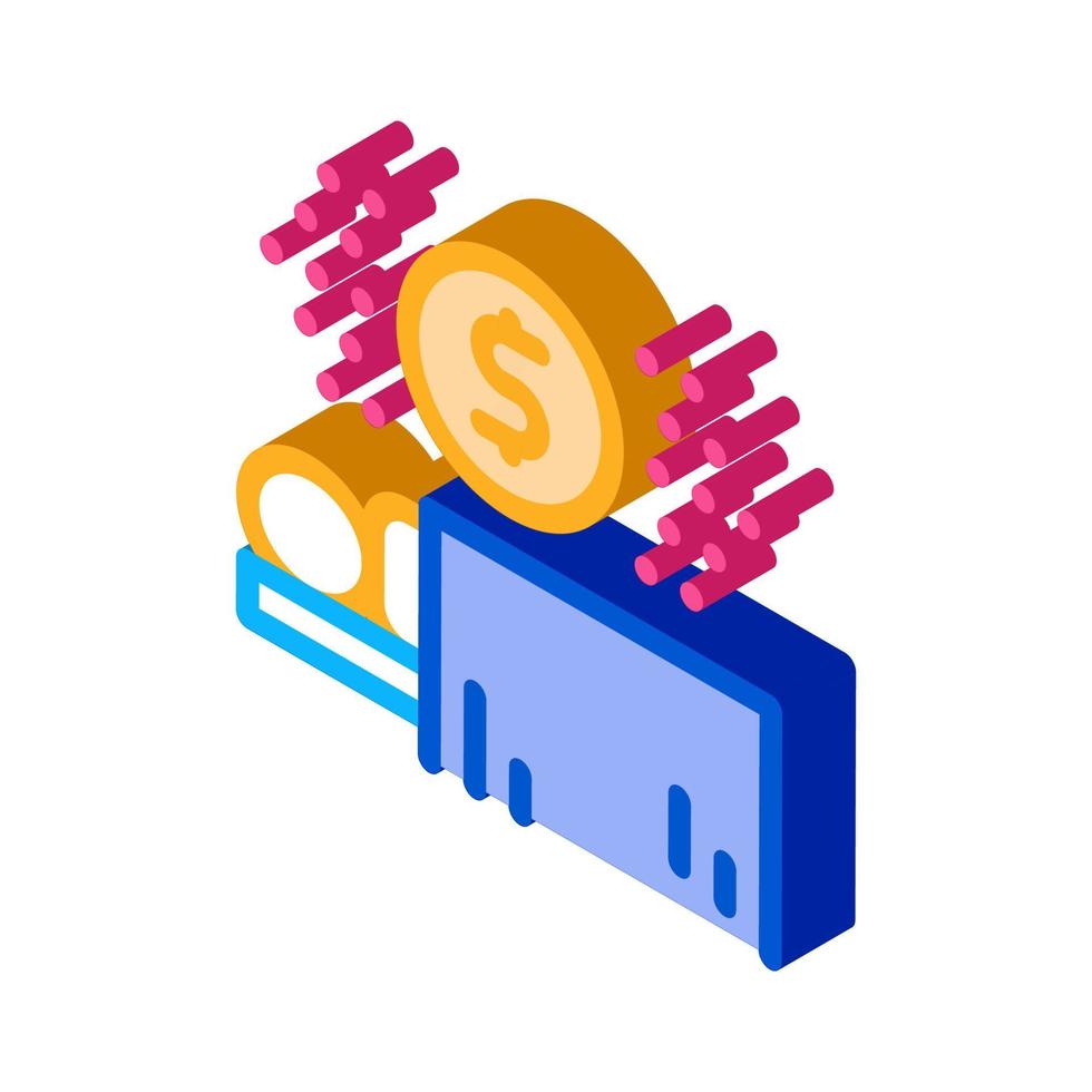 payment operation isometric icon vector illustration color