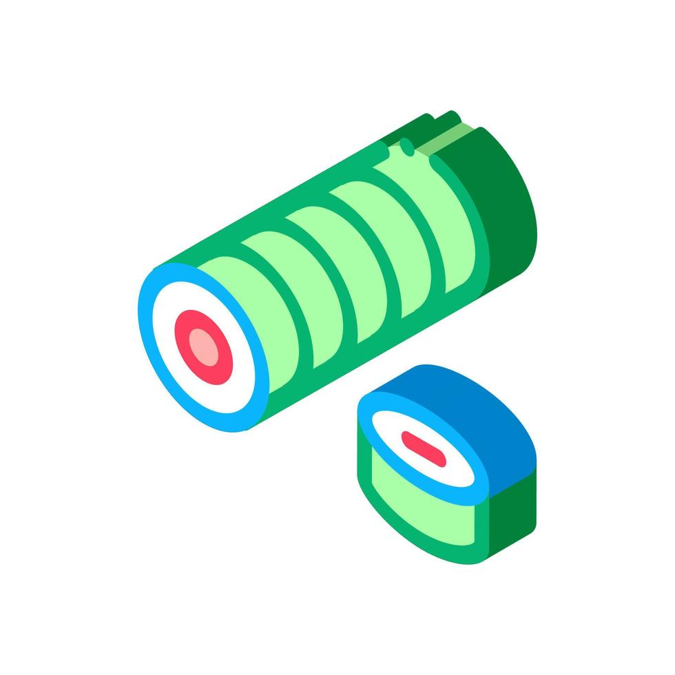 sushi roll cooking isometric icon vector illustration