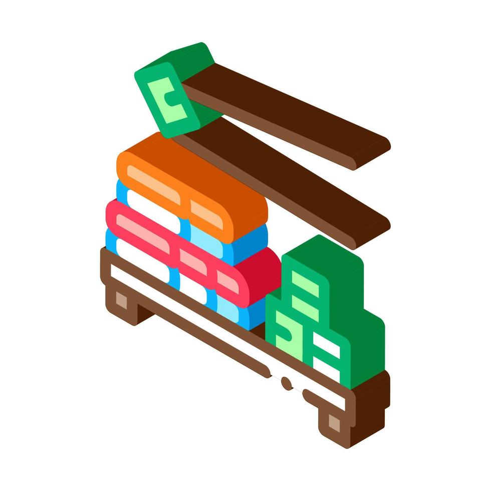 sushi roll eating isometric icon vector illustration