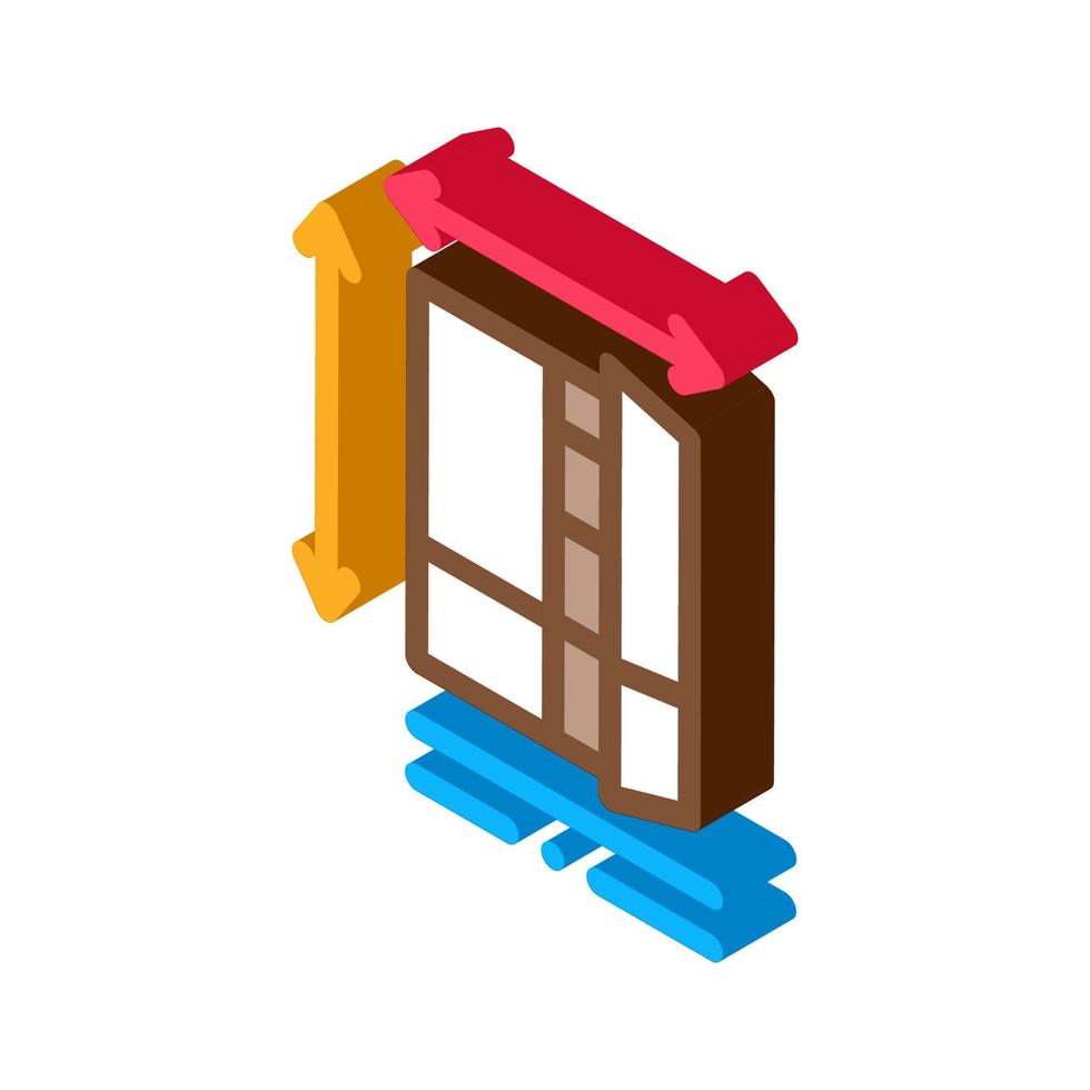 cabinet size isometric icon vector illustration color
