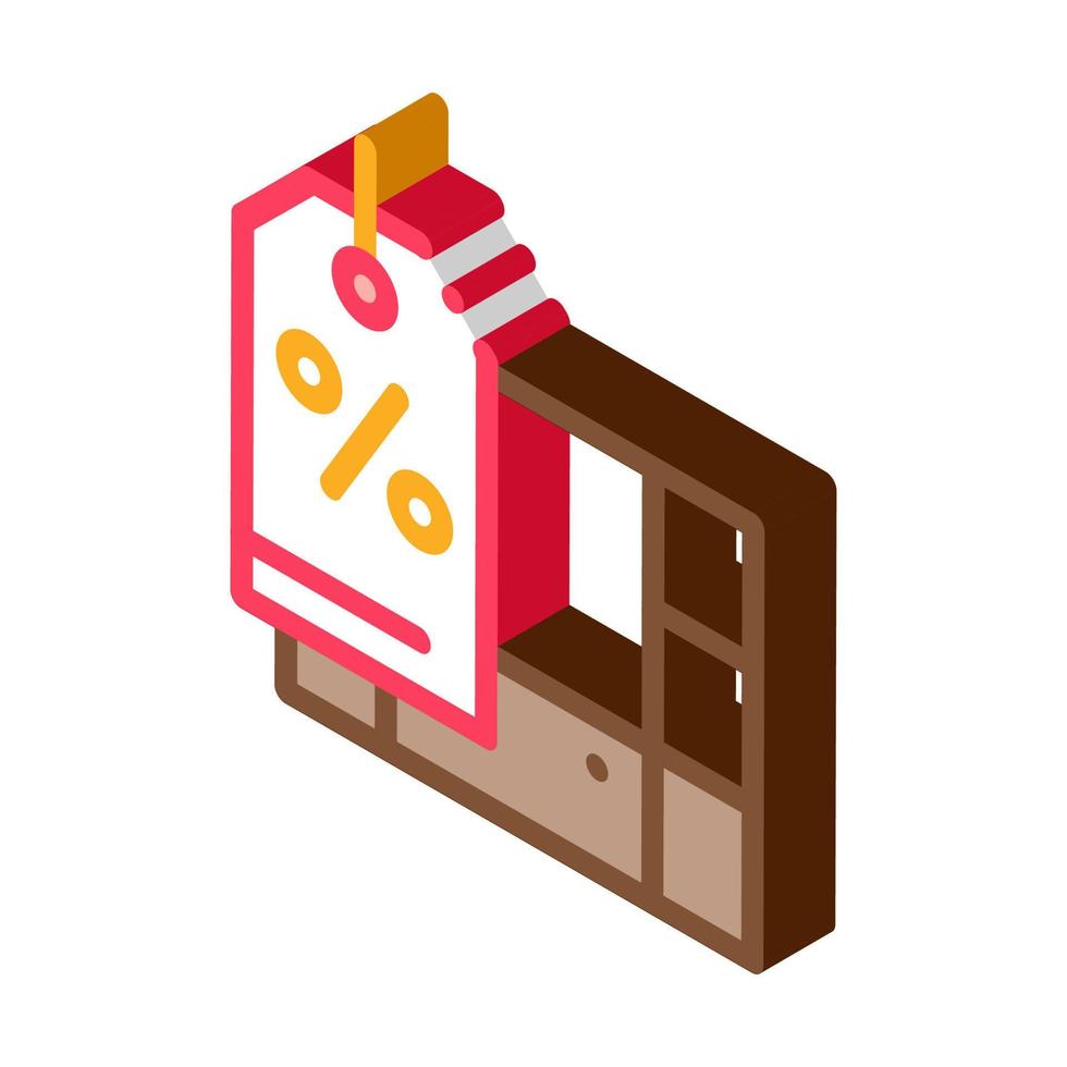 furniture discount isometric icon vector illustration color