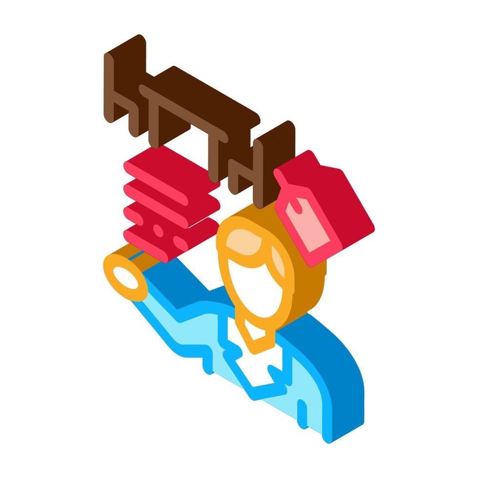 furniture shop manager isometric icon vector illustration