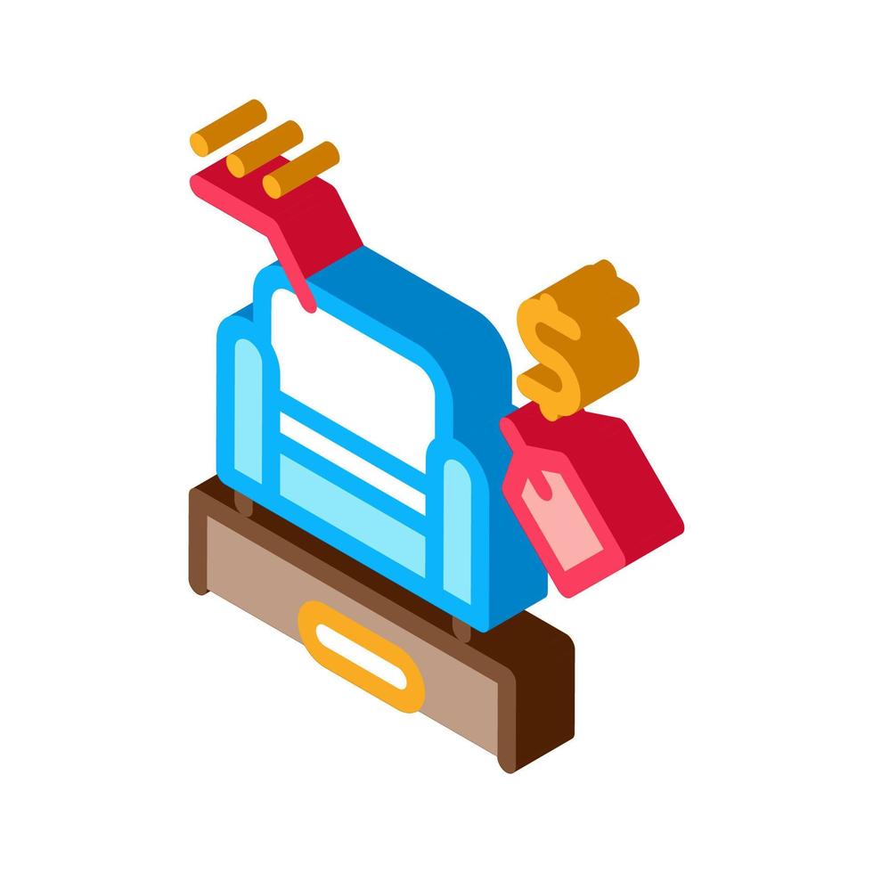 armchair selling isometric icon vector illustration color