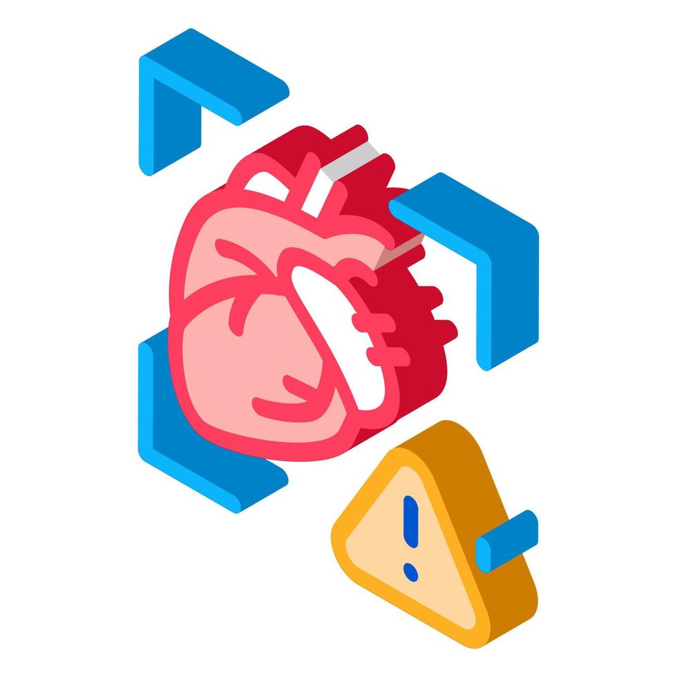 heart disease attention isometric icon vector illustration