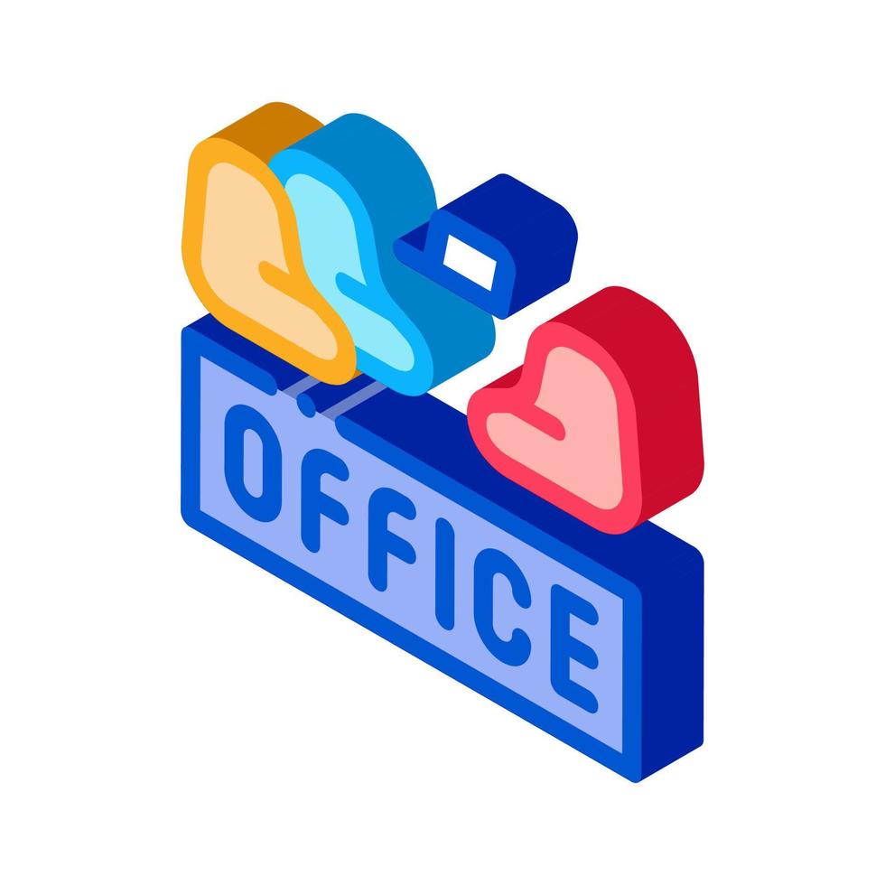 office armchair isometric icon vector illustration color