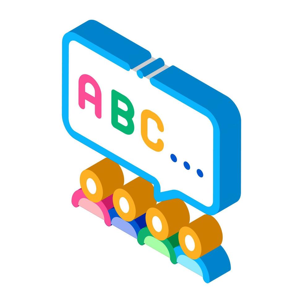 preschool education alphabet isometric icon vector illustration