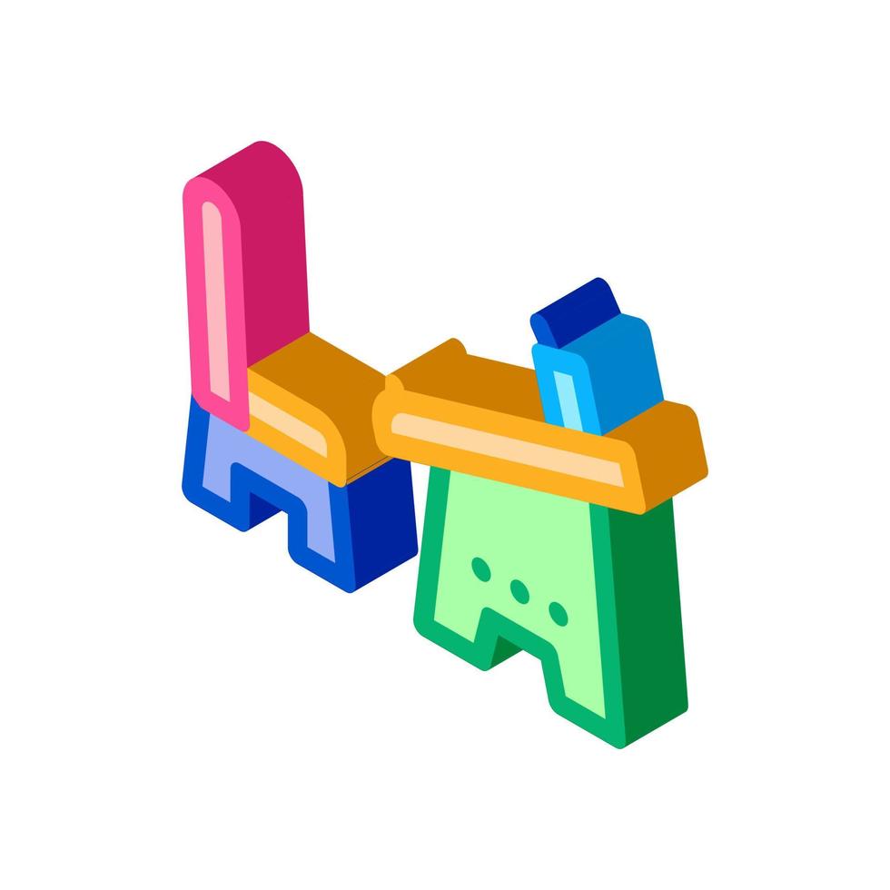 preschool education table isometric icon vector illustration