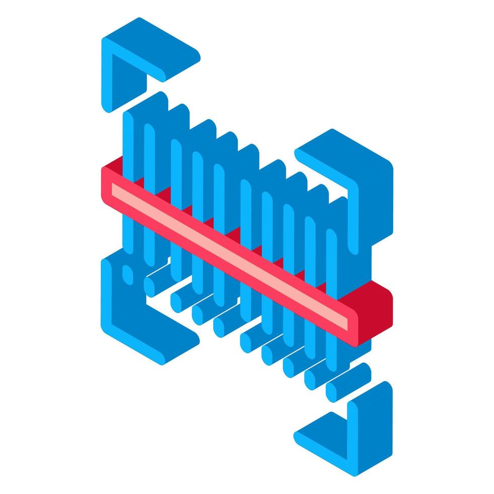 webshop scanning barcode isometric icon vector illustration