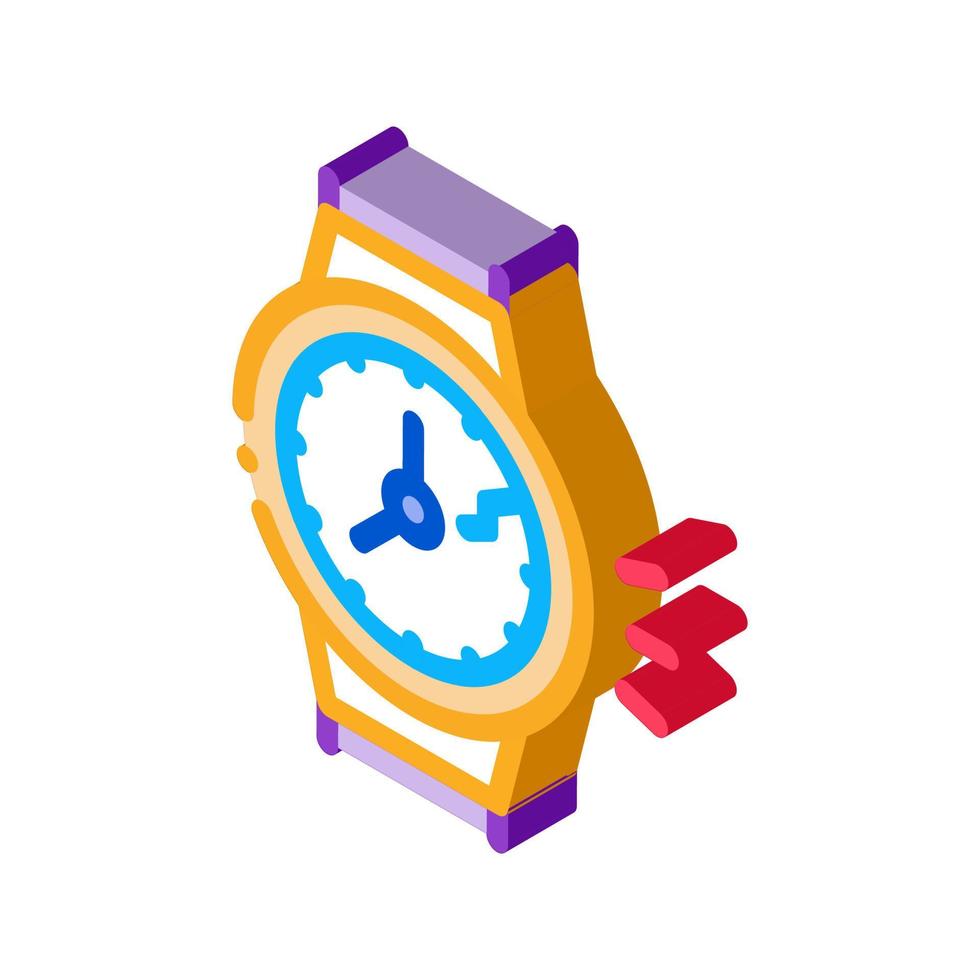 broken watch isometric icon vector illustration