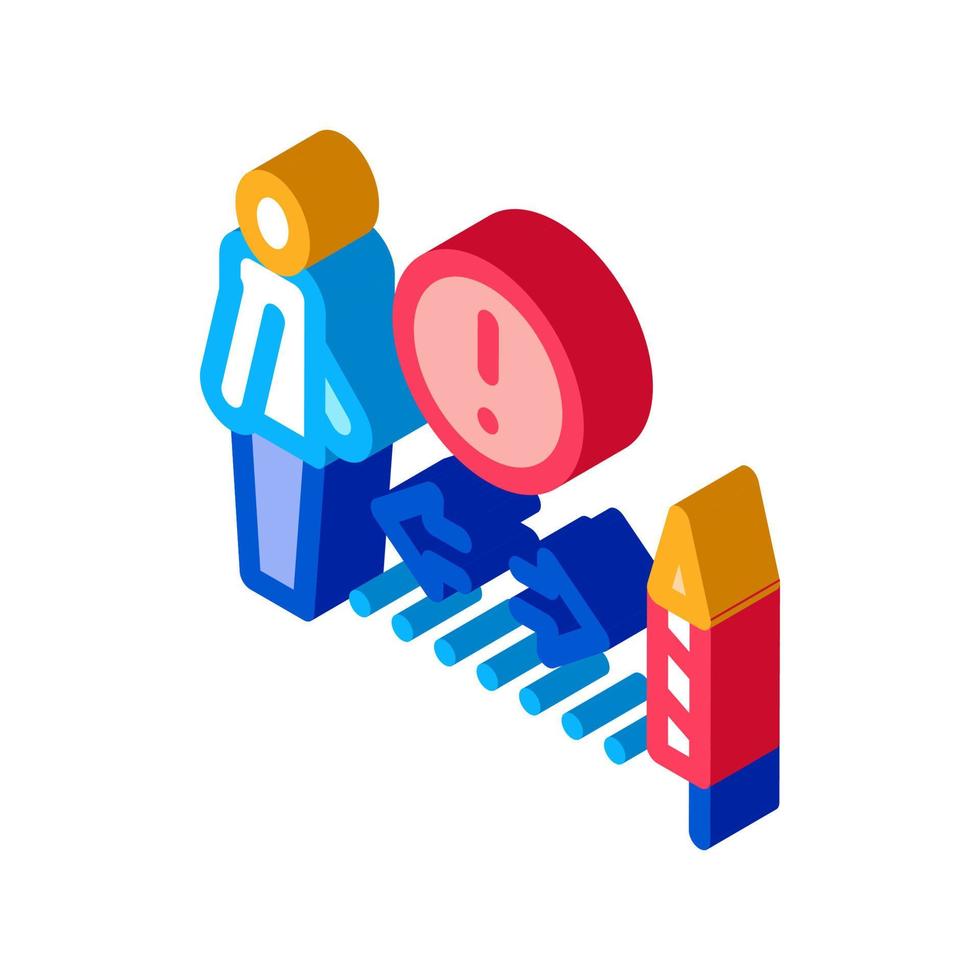 firework safety distance isometric icon vector illustration