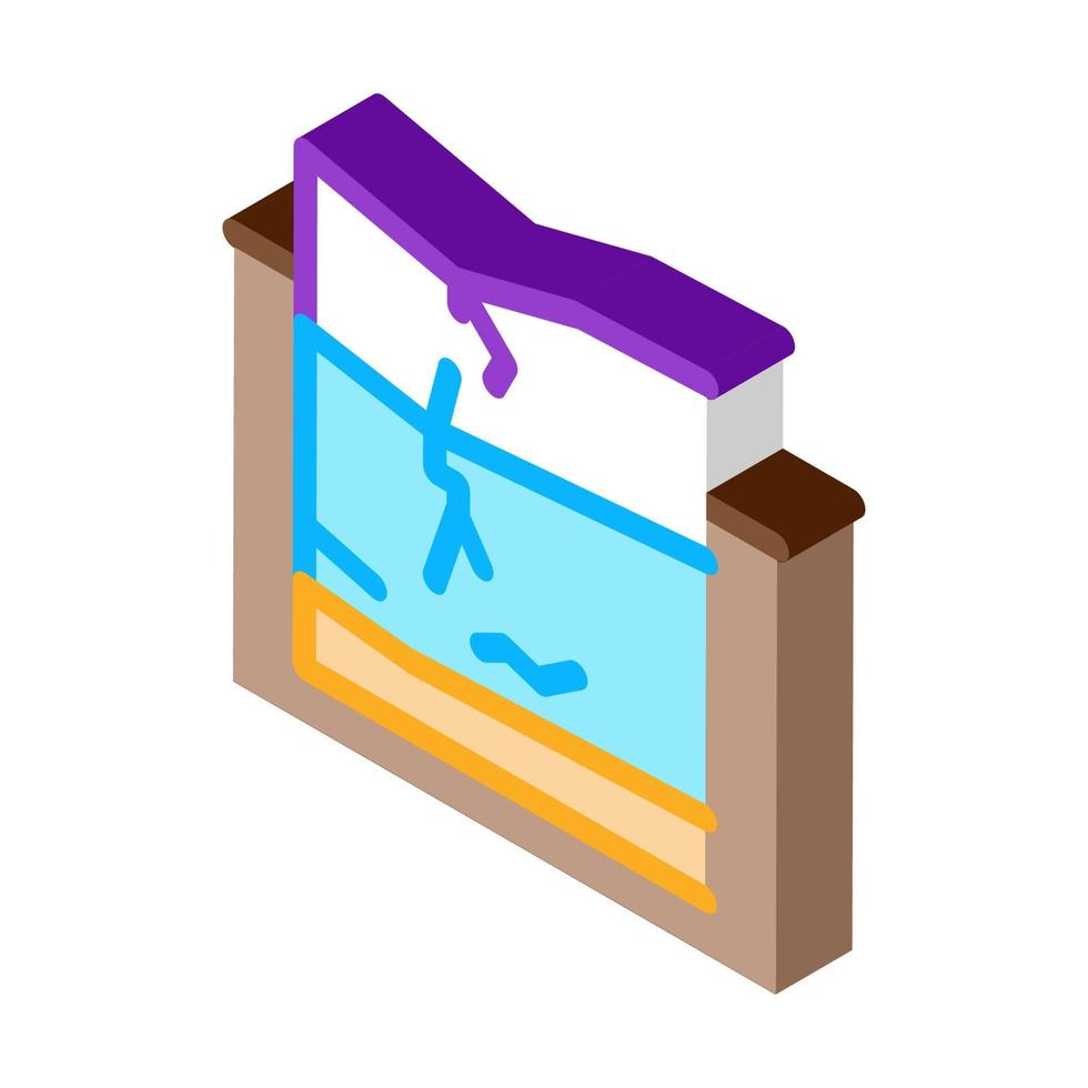 cracked foundation isometric icon vector illustration