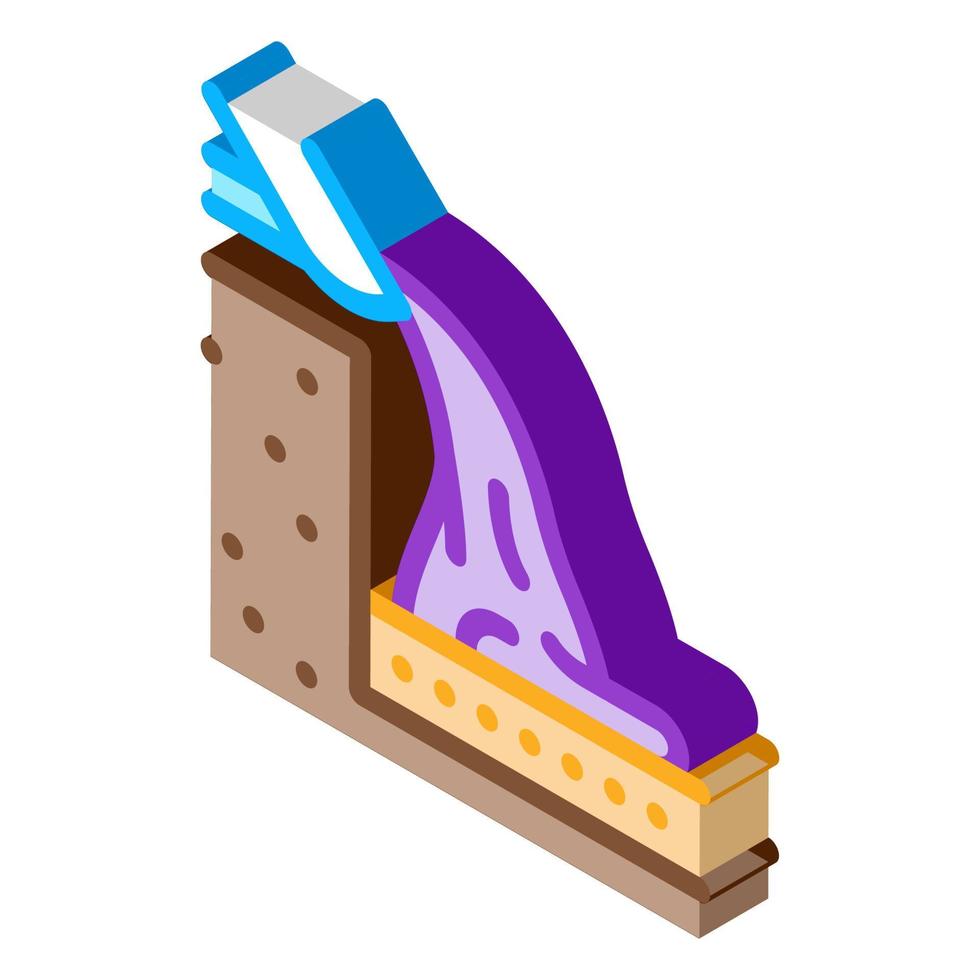 foundation pouring isometric icon vector illustration