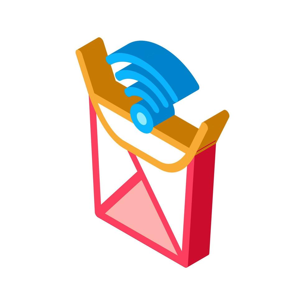 food box wifi mark isometric icon vector illustration