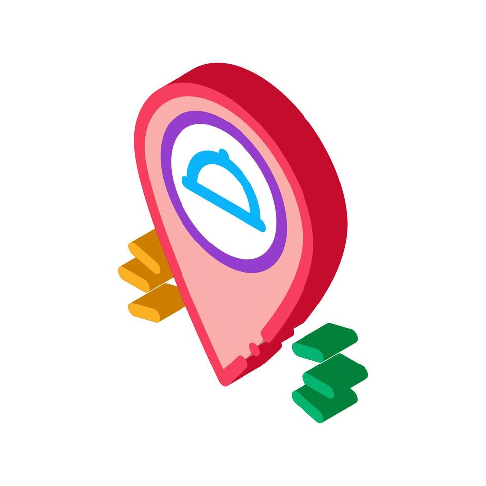 food delivery gps mark isometric icon vector illustration