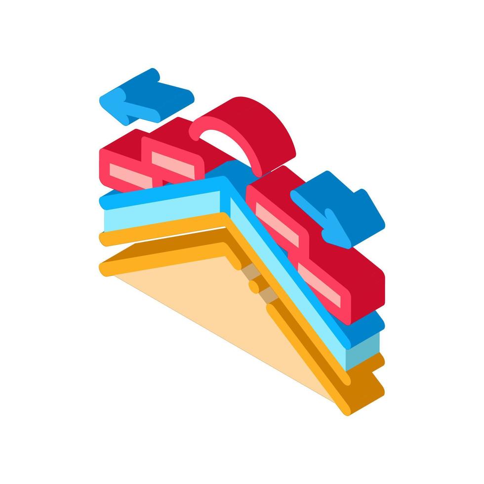 roof ceramic tile scheme isometric icon vector illustration